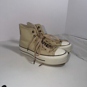 Converse Cream High-Top Sneakers